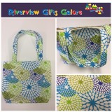 Medium Tote Bag - Blue Green Pattern